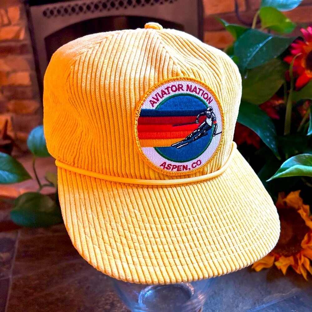 Aviator Nation Aspen Cap in Gold/Yellow Corduroy - Picture 2 of 8